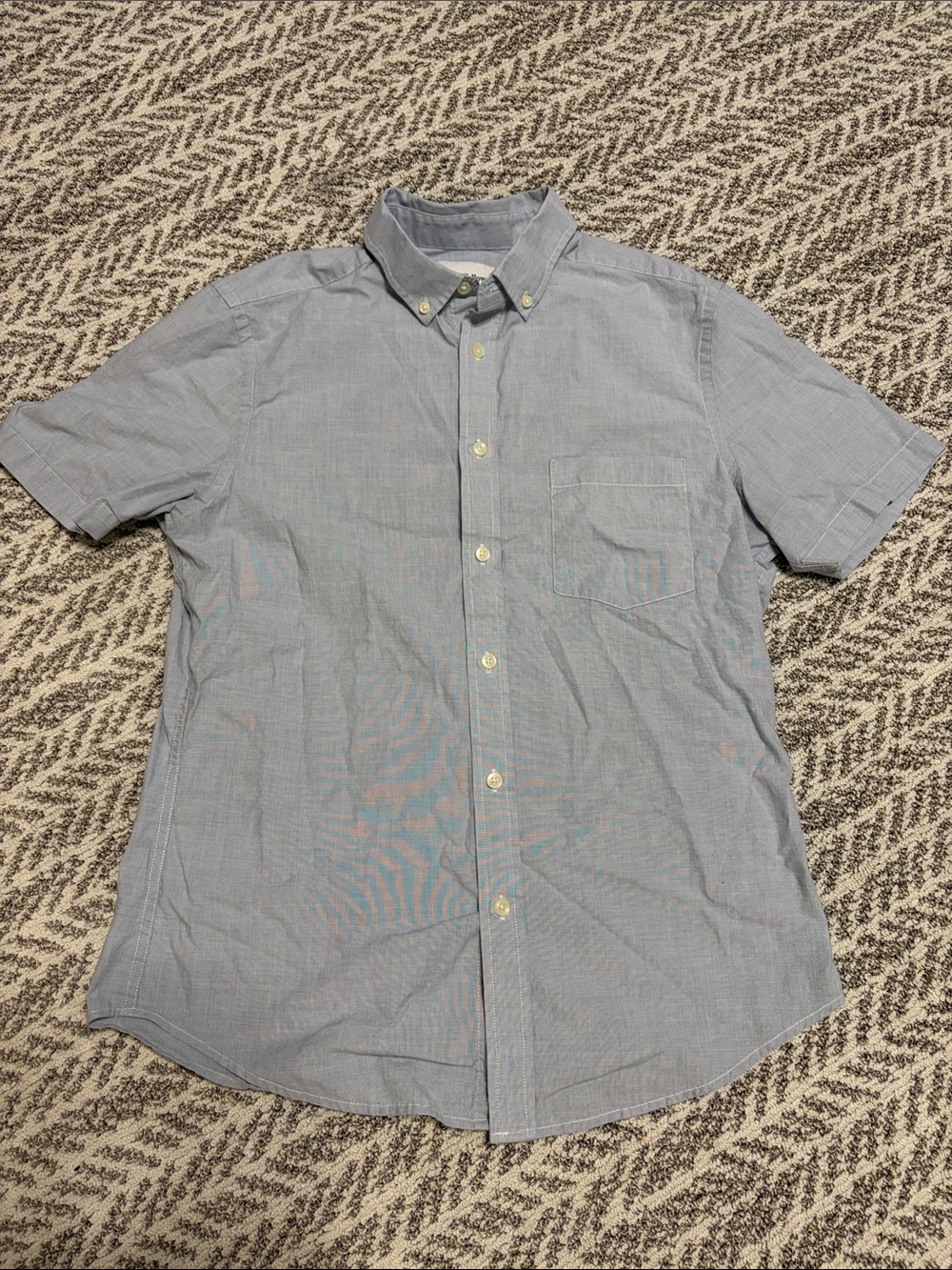 Goodfellow & Co. Men's Light Blue Slim Fit Short-Sleeve Button-Down Shirt